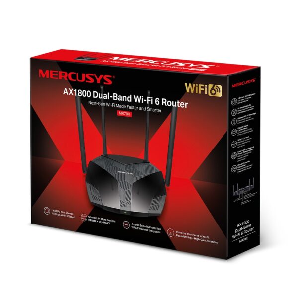 Router Mercusys MR70X AX1800 Gigabit Doble Banda WiFi 6