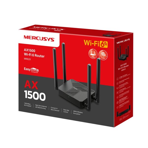 Router Mercusys MR62x AX1500 Doble Banda WiFi 6